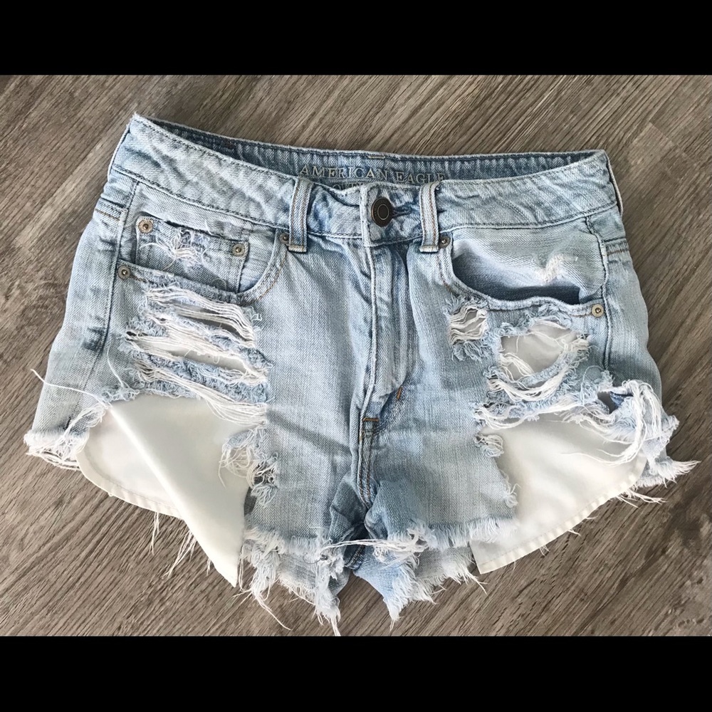 American Eagle Hi-Rise Festival Ripped Shorts SZ 6